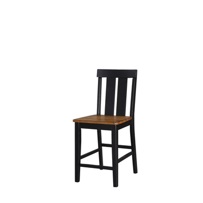 Rubber Wood High Chair, Black & Brown, Set of 2