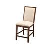 Rubber Wood High Chair, Brown & Cream, Set of 2