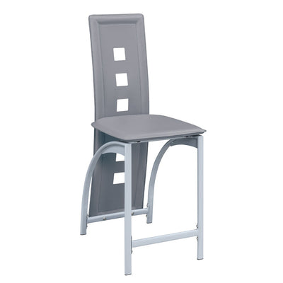Metal Frame High Chair With Eyelet Design, Gray & White, Set of 2