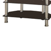 Metal & Glass TV Stand, With 3 Shelves, Black & Silver