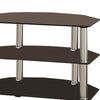 Metal & Glass TV Stand, With 3 Shelves, Black & Silver