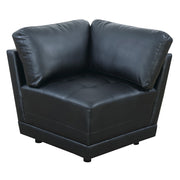 Bonded Leather Corner Wedge-Sofa, Black