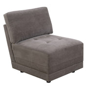 Suede Armless Chair With Back Cushion, Gray