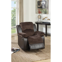 Polyurethane Rocker Recliner In Choco Suede Brown