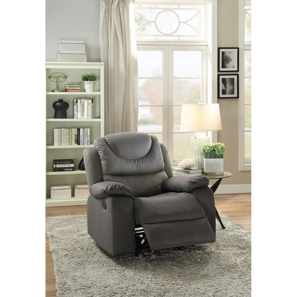 Leatherette Rocker Recliner In Gray