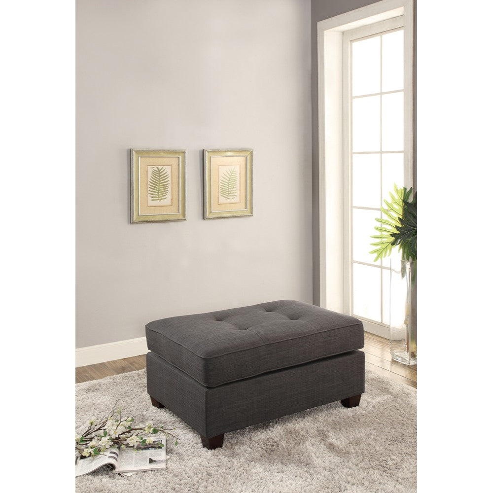 Cocktail Ottoman In Dark Gray Dorris Fabric