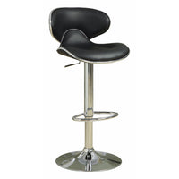 Modern Scooped Swivel Adjustable Bar Stool, White, Set of 2