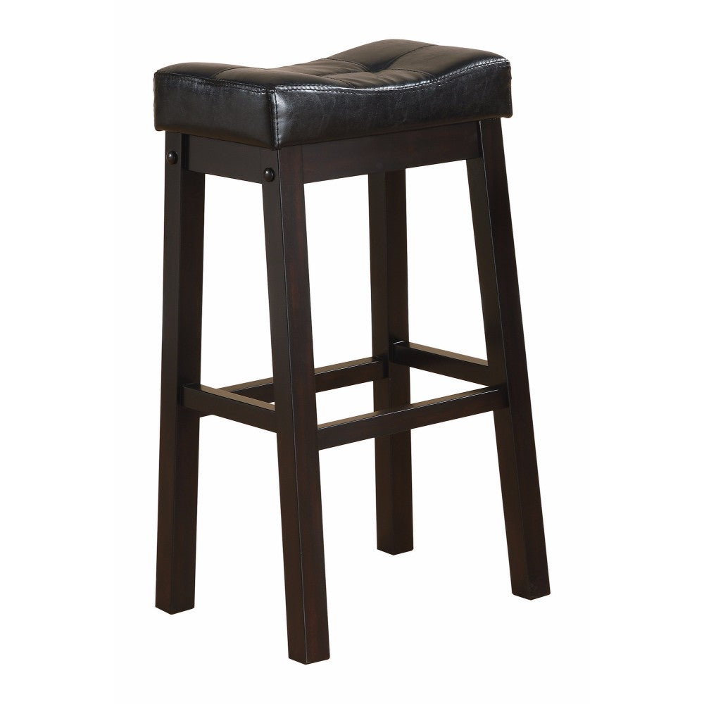 Wooden Backless Counter Height Stool, Black, Set of 2