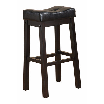 Wooden Backless Counter Height Stool, Black, Set of 2