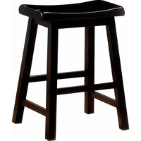 Wooden Casual Counter Height Stool, Dark Brown, Set of 2