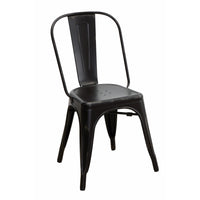 Metallic Chic Industrial Dining Chair, Black, Set of 4