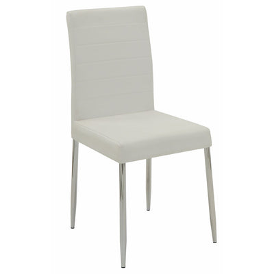 Contemporary Dining Side Chair, White, Set of 4