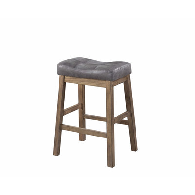Wooden Rustic Backless Counter Height Stool, Gray & Brown, Set of 2