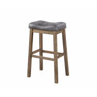Wooden Rustic Backless Bar Height Stool, Gray & Brown, Set of 2