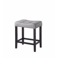 Backless Modern Counter Height Stool, Gray & Brown, Set of 2