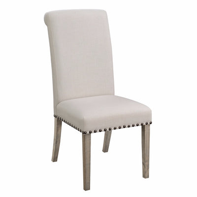 Rolled Back  Dining Chair, White, Set of 2