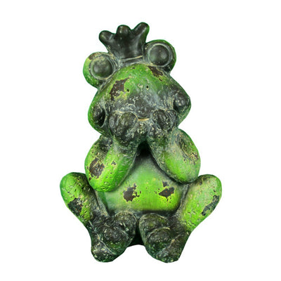 Rustically charmed Figurine Frog, Green