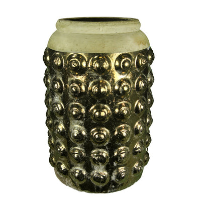 Bubble Designed Rounded Ceramic Vase Gold