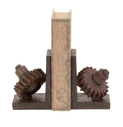 Rusted Gear Themed Book End Set