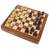 Handmade Square Magnetic Chess Set In Wood With Storage Drawer