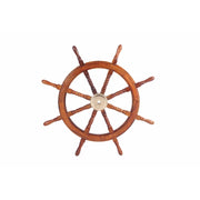 Wooden Ship Wheel With Brass Hub And 8 Spokes