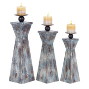 Functional Set of Three Wood Candle Holder