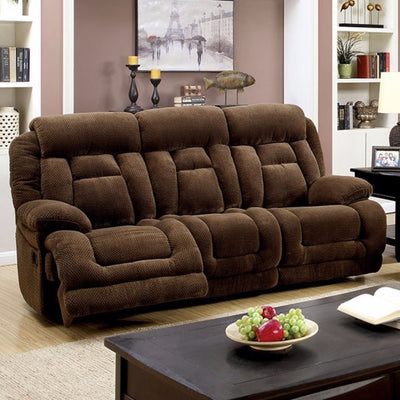 Flannelette Fabric Sofa, Dark Brown
