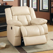 Bonded Leather Glider Recliner, Ivory