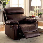 Leatherette Glider Recliner Chair, Brown