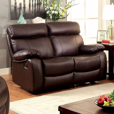 Leatherette Recliner Love Seat, Brown