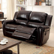 Leatherette Recliner Loveseat, Brown
