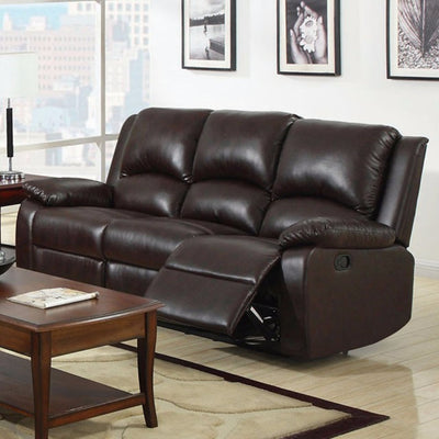 Leatherette Motion Sofa, Brown