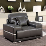 Leatherette Snug Chair, Gray