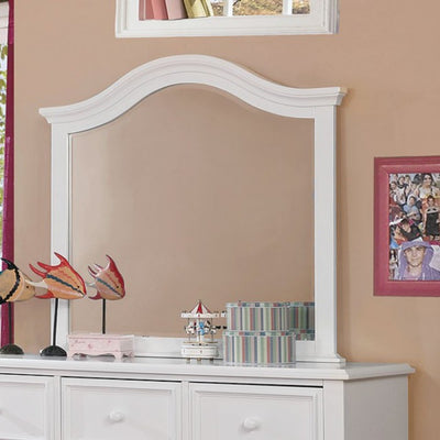 Traditional Design Frame Mirror, White
