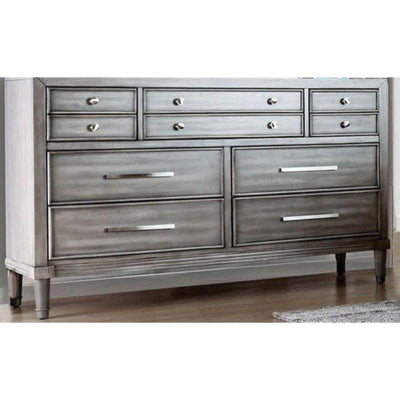 Wooden Dresser with 10 Drawers , Gray