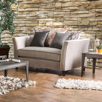 Premium Velvet-like Fabric Loveseat, Light Gray