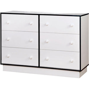 Contemporary Style Dresser With 6 Drawers, Blue & White