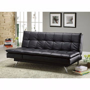 Leatherette Couch Futon, Black