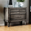 Finely Designed Wooden Night Stand With drawers, Gray