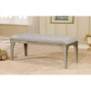 Wooden Bench With Comfy Cushioned Seat Gray