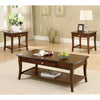 3 Piece Pack of 1 Coffee Table and 2 End Tables With Drawer, Brown,