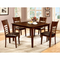 Wooden 5 Piece Dining Table Set, Brown  Cherry