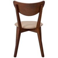 Wooden Dining Side Chair, Chestnut Brown, Set of 2