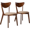 Wooden Dining Side Chair, Chestnut Brown, Set of 2