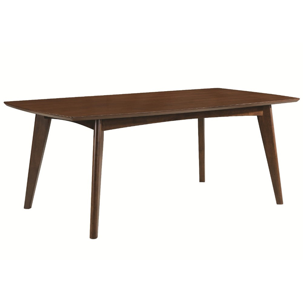 Mid-century Modern Wooden Dining Table, Dark Walnut Brown