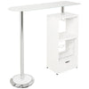 Spacious White Bar Table with functional Storage