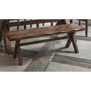Wooden Dining Bench with X- Base, Brown