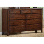 Spacious 9 Drawer Wooden Dresser, Brown