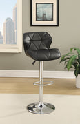 Barstool with Gaslight In Tufted Leather Black Set of 2