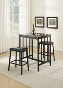 3 Piece Rubber Wood Counter Height Set Black